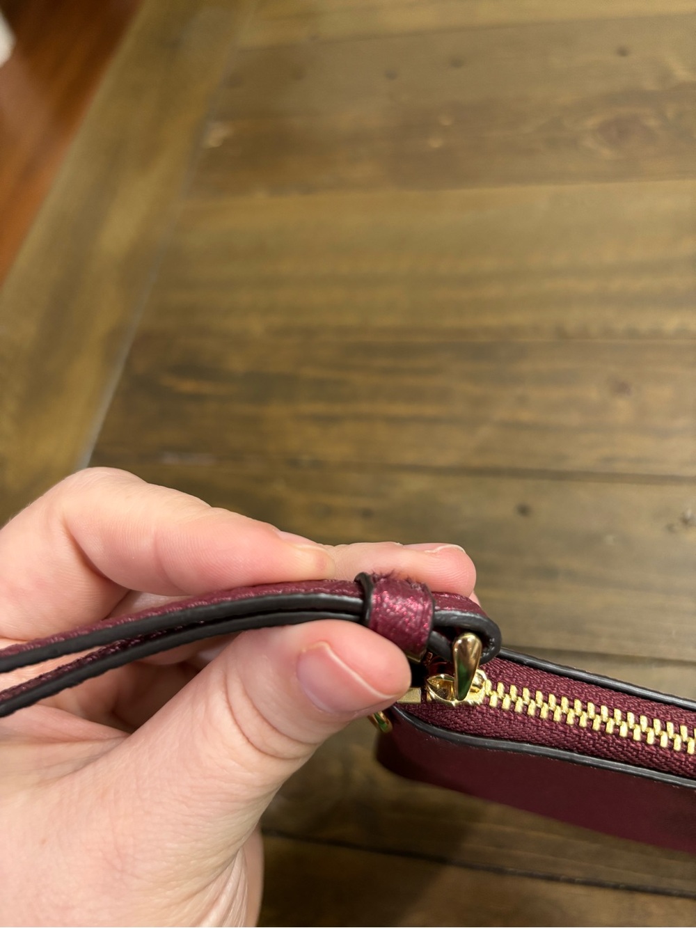 Coach Glitter Corner Zip Wristlet in Black Cherry - Picture 6 of 9